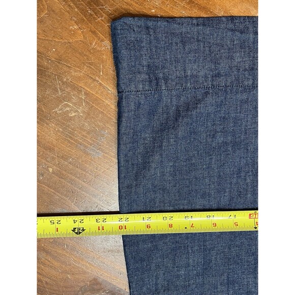 Draper James Denim Blue Chambray Ruffle Shift Dress Sz 8 Western Preppy Church - Picture 11 of 16